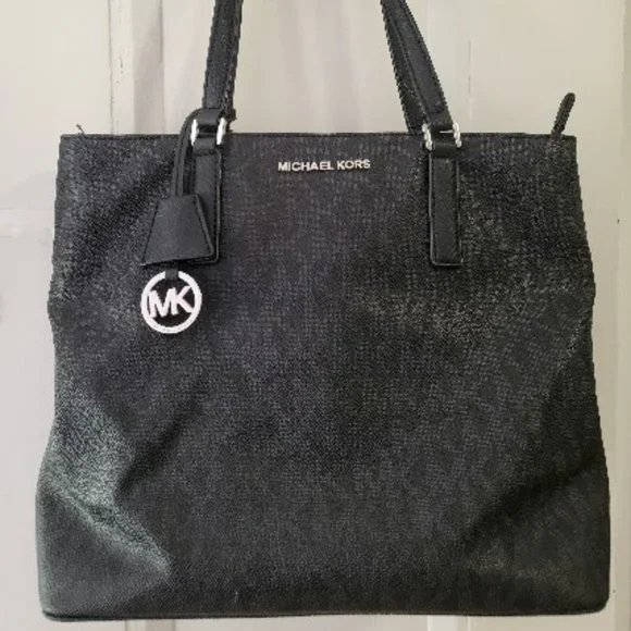 Michael Kors Black Leather Tote - Picture 1 of 7